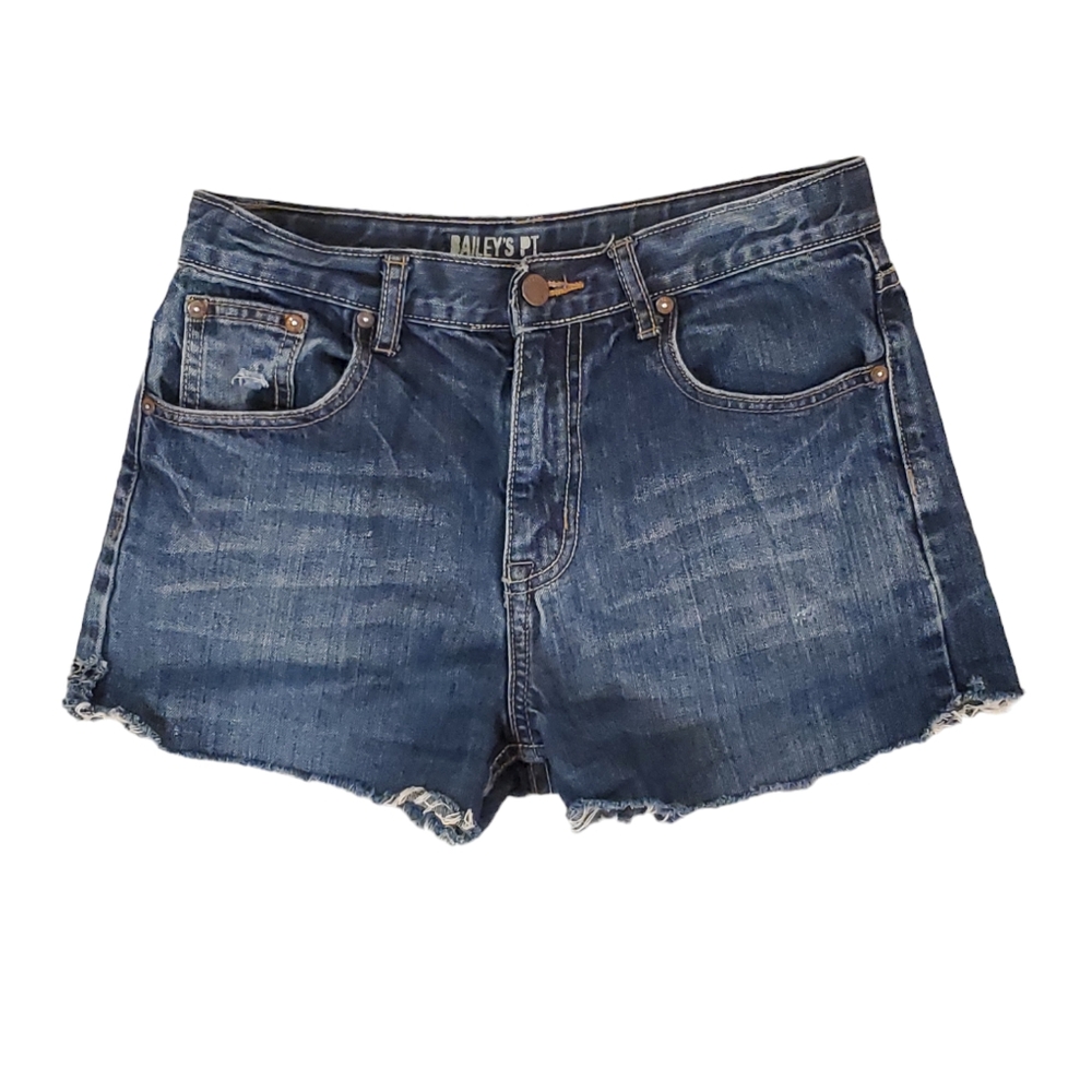 Bailey's Women's Distressed Blue Denim Jeans‎ Shorts Size 14